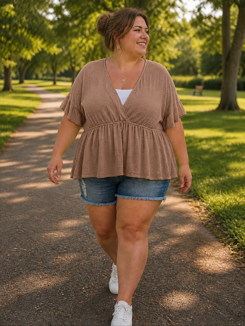 Mocha color wrap like top
